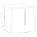 Sodo stalas, baltos spalvos, 78x78x72cm, plastikas