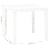 Sodo stalas, baltos spalvos, 78x78x72cm, plastikas