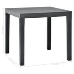 Sodo stalas, antracito spalvos, 78x78x72cm, plastikas