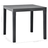 Sodo stalas, antracito spalvos, 78x78x72cm, plastikas