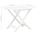 Sulankstomas sodo stalas, baltos spalvos, 79x72x70cm, plastikas