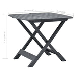 Sulankstomas sodo stalas, antracito, 79x72x70cm, plastikas