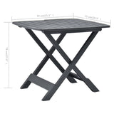 Sulankstomas sodo stalas, antracito, 79x72x70cm, plastikas