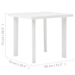 Sodo stalas, baltos spalvos, 80x75x72cm, plastikas
