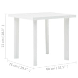 Sodo stalas, baltos spalvos, 80x75x72cm, plastikas