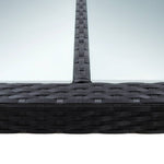 Lauko valgomojo stalas, juodas, 200x150x74cm, poliratanas