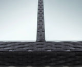 Lauko valgomojo stalas, juodas, 200x150x74cm, poliratanas