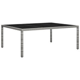 Lauko valgomojo stalas, pilkas, 200x150x74cm, poliratanas