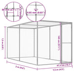 Narvas katėms, 3x1,5x1,5m, galvanizuotas plienas