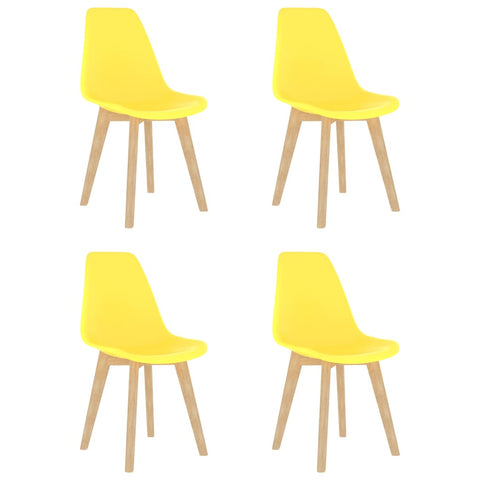 Valgomojo kėdės, 4vnt., geltonos spalvos, plastikas