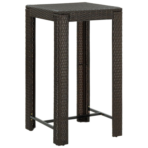 Sodo baro staliukas, rudas, 60,5x60,5x110,5cm, poliratanas