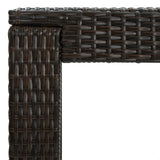 Sodo baro staliukas, rudas, 60,5x60,5x110,5cm, poliratanas