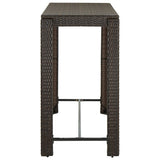 Sodo baro staliukas, rudas, 140,5x60,5x110,5cm, poliratanas