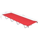 Stovyklavimo gultas, raudonas, 180x60x19cm, audinys ir plienas