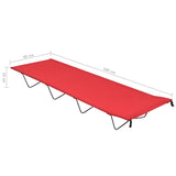 Stovyklavimo gultas, raudonas, 180x60x19cm, audinys ir plienas