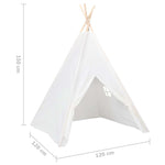 Vaikiška tipi palapinė, balta, 120x120x150cm, persiko oda