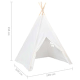 Vaikiška tipi palapinė, balta, 120x120x150cm, persiko oda
