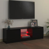 TV spintelė su LED apšvietimu, juodos spalvos, 120x30x35,5cm