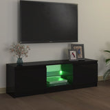 TV spintelė su LED apšvietimu, juodos spalvos, 120x30x35,5cm