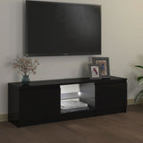 TV spintelė su LED apšvietimu, juodos spalvos, 120x30x35,5cm
