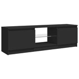 TV spintelė su LED apšvietimu, juodos spalvos, 120x30x35,5cm