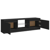 TV spintelė su LED apšvietimu, juodos spalvos, 120x30x35,5cm
