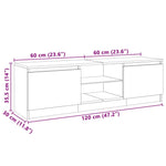 TV spintelė su LED apšvietimu, juodos spalvos, 120x30x35,5cm