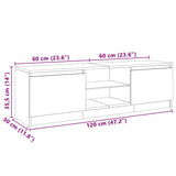 TV spintelė su LED apšvietimu, juodos spalvos, 120x30x35,5cm