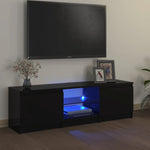 TV spintelė su LED apšvietimu, juodos spalvos, 120x30x35,5cm