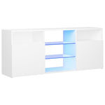 Televizoriaus spintelė su LED apšvietimu, balta, 120x30x50cm
