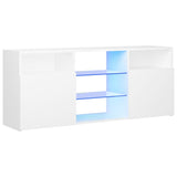 Televizoriaus spintelė su LED apšvietimu, balta, 120x30x50cm