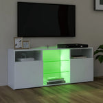 Televizoriaus spintelė su LED apšvietimu, balta, 120x30x50cm