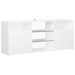 Televizoriaus spintelė su LED apšvietimu, balta, 120x30x50cm