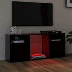 Televizoriaus spintelė su LED apšvietimu, juoda, 120x30x50cm