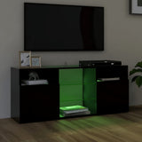 Televizoriaus spintelė su LED apšvietimu, juoda, 120x30x50cm