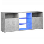 Televizoriaus spintelė su LED, betono pilka, 120x30x50cm