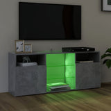 Televizoriaus spintelė su LED, betono pilka, 120x30x50cm