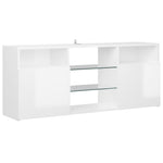 TV spintelė su LED apšvietimu, balta, 120x30x50cm, blizgi