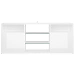 TV spintelė su LED apšvietimu, balta, 120x30x50cm, blizgi