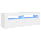Televizoriaus spintelė su LED apšvietimu, balta, 120x35x40cm