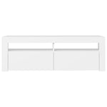 Televizoriaus spintelė su LED apšvietimu, balta, 120x35x40cm