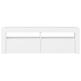 Televizoriaus spintelė su LED apšvietimu, balta, 120x35x40cm
