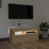 Televizoriaus spintelė su LED apšvietimu, ąžuolo, 90x35x40cm