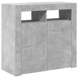 Šoninė spintelė su LED apšvietimu, betono pilka, 80x35x75cm