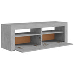TV spintelė su LED apšvietimu, betono pilka, 120x35x40 cm