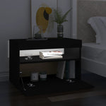 TV spintelės su LED apšvietimu, 2vnt., juodos, 60x35x40cm