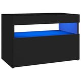 TV spintelės su LED apšvietimu, 2vnt., juodos, 60x35x40cm
