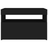 TV spintelės su LED apšvietimu, 2vnt., juodos, 60x35x40cm