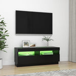Televizoriaus spintelė su LED apšvietimu, juoda, 100x35x40cm