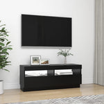 Televizoriaus spintelė su LED apšvietimu, juoda, 100x35x40cm